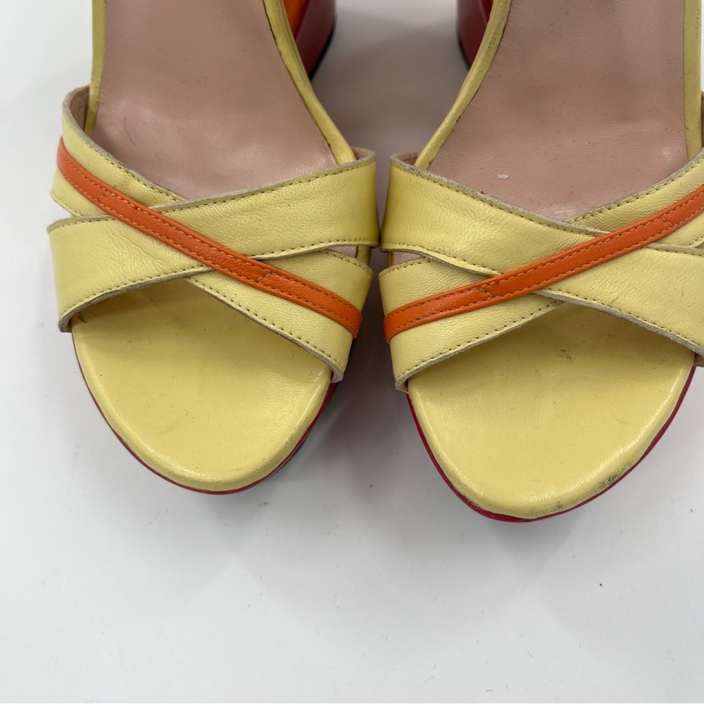 Stuart Weitzman Color block Cutout Block heeled Wedges - Size 7.5 - Picture 6 of 15